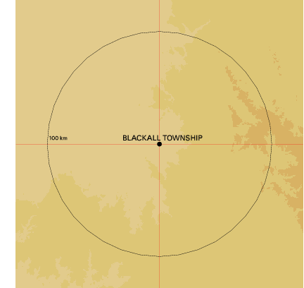 Topographic map showing site location