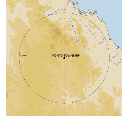 Topographic map showing site location