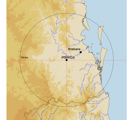 Topographic map showing site location