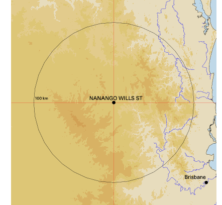 Topographic map showing site location