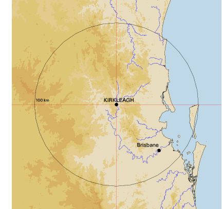 Topographic map showing site location