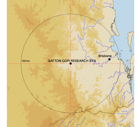 Topographic map showing site location