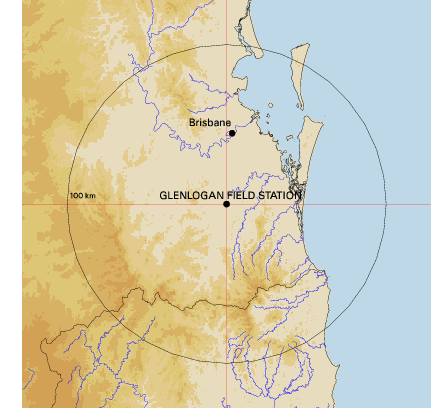 Topographic map showing site location
