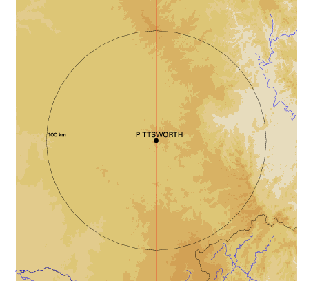 Topographic map showing site location