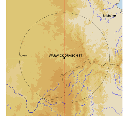 Topographic map showing site location