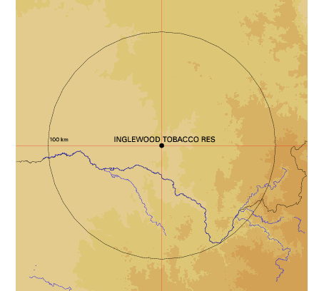 Topographic map showing site location