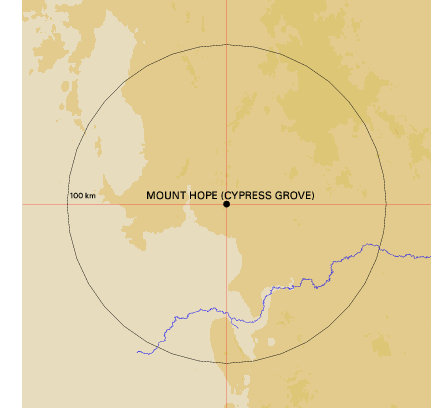 Topographic map showing site location