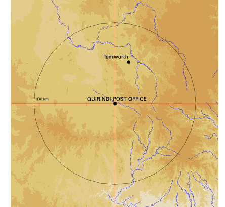 Topographic map showing site location