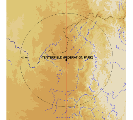 Topographic map showing site location