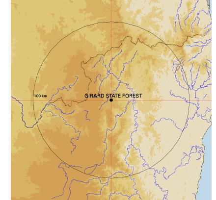 Topographic map showing site location
