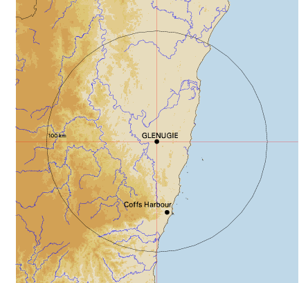 Topographic map showing site location