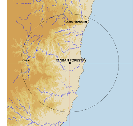 Topographic map showing site location
