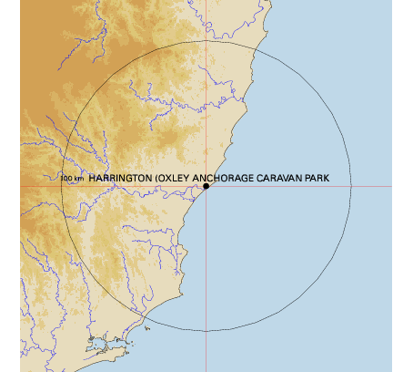 Topographic map showing site location
