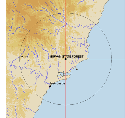 Topographic map showing site location