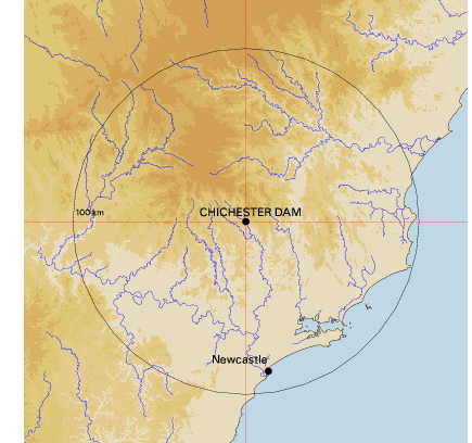 Topographic map showing site location