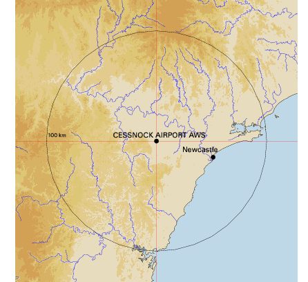 Topographic map showing site location
