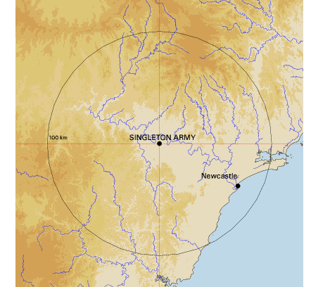Topographic map showing site location