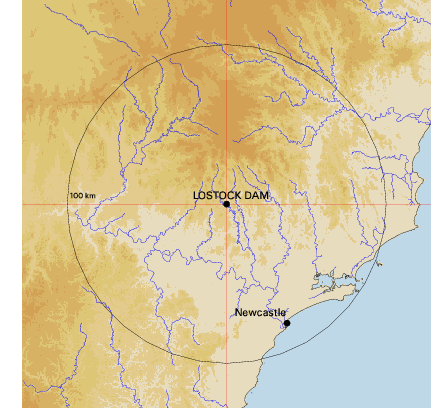 Topographic map showing site location