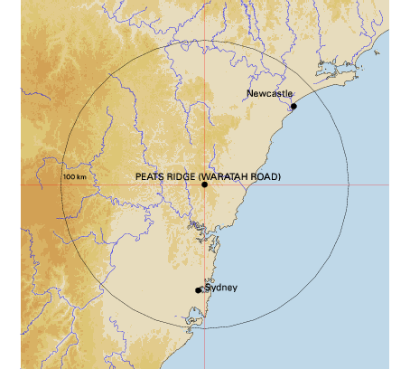 Topographic map showing site location