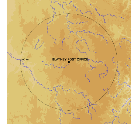Topographic map showing site location