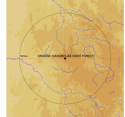 Topographic map showing site location