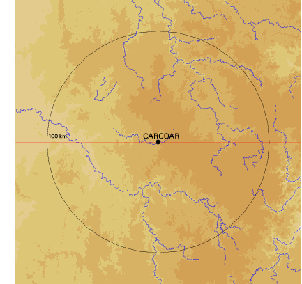 Topographic map showing site location