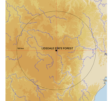 Topographic map showing site location