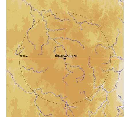 Topographic map showing site location