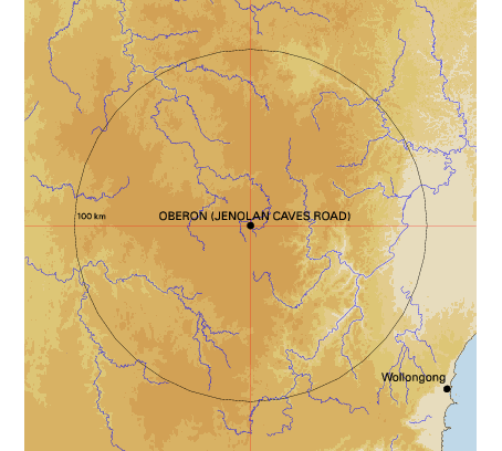 Topographic map showing site location