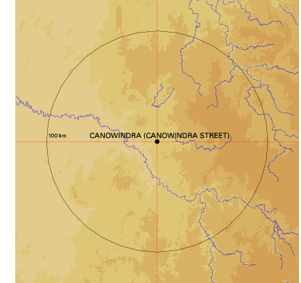 Topographic map showing site location