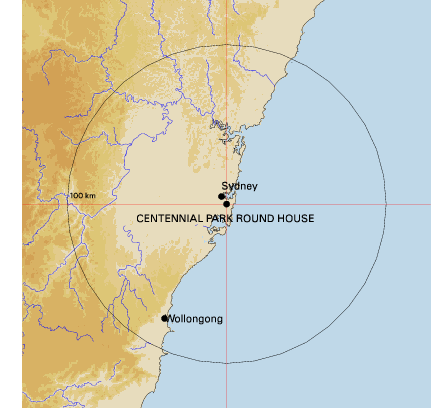 Topographic map showing site location