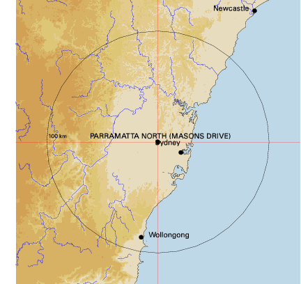 Topographic map showing site location