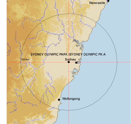 Topographic map showing site location