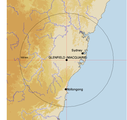 Topographic map showing site location