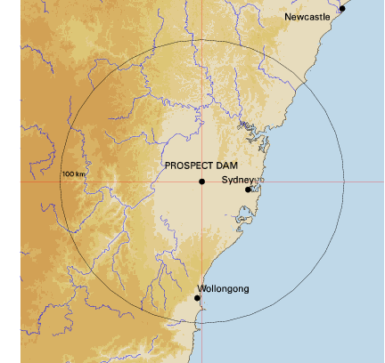 Topographic map showing site location