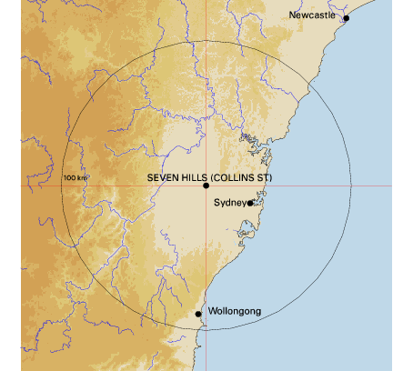 Topographic map showing site location