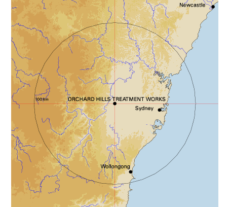 Topographic map showing site location