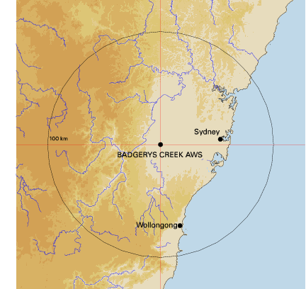 Topographic map showing site location