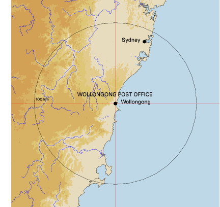 Topographic map showing site location