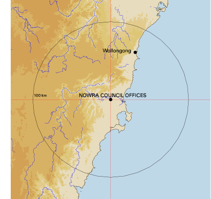 Topographic map showing site location