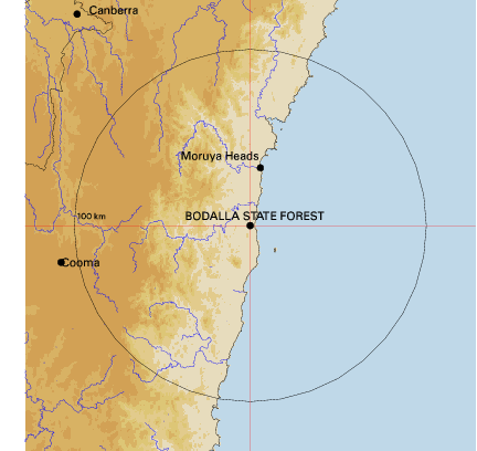 Topographic map showing site location