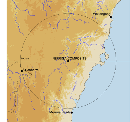 Topographic map showing site location