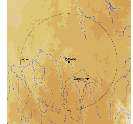 Topographic map showing site location