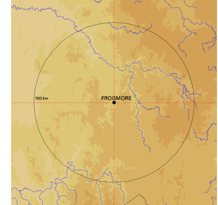 Topographic map showing site location