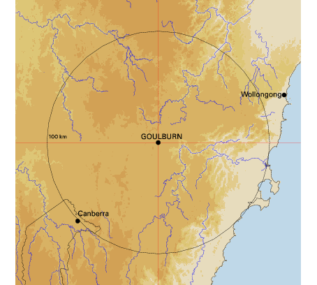 Topographic map showing site location