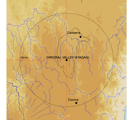 Topographic map showing site location