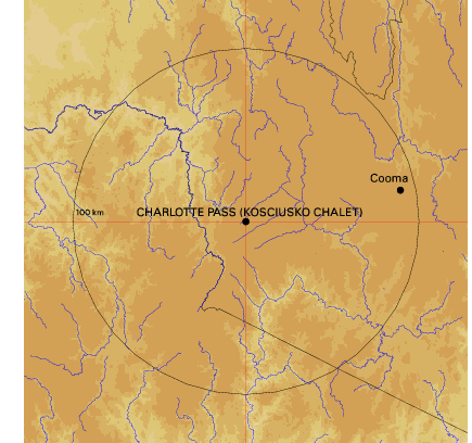 Topographic map showing site location