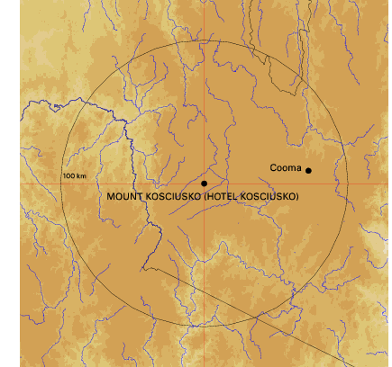 Topographic map showing site location