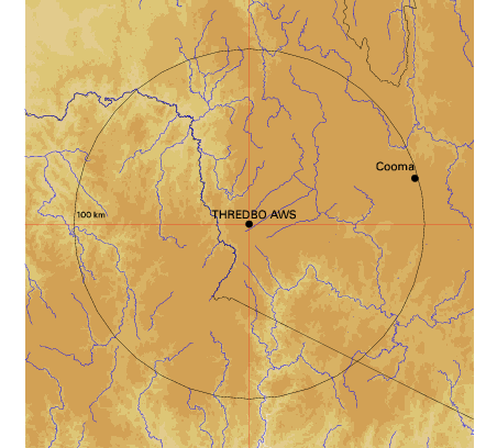Topographic map showing site location