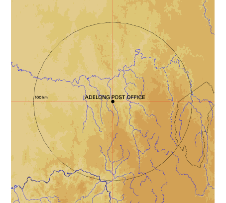 Topographic map showing site location